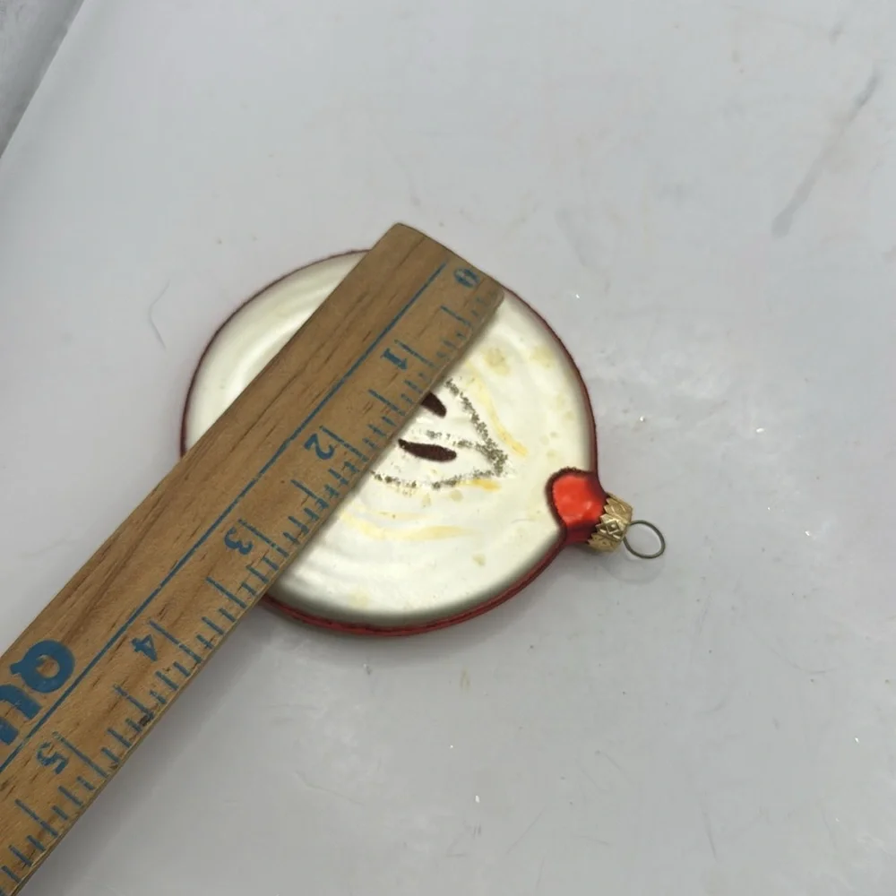 Vintage Apple Slice Glass Christmas Ornament Decor Collectible Fruit